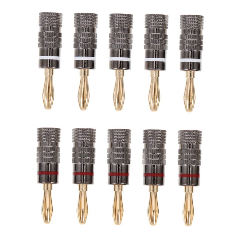 4mm Gold Plated Banana Plug Audio Connector 10 Pack Speaker Wire Easy Installation Home Theater System - Image 2