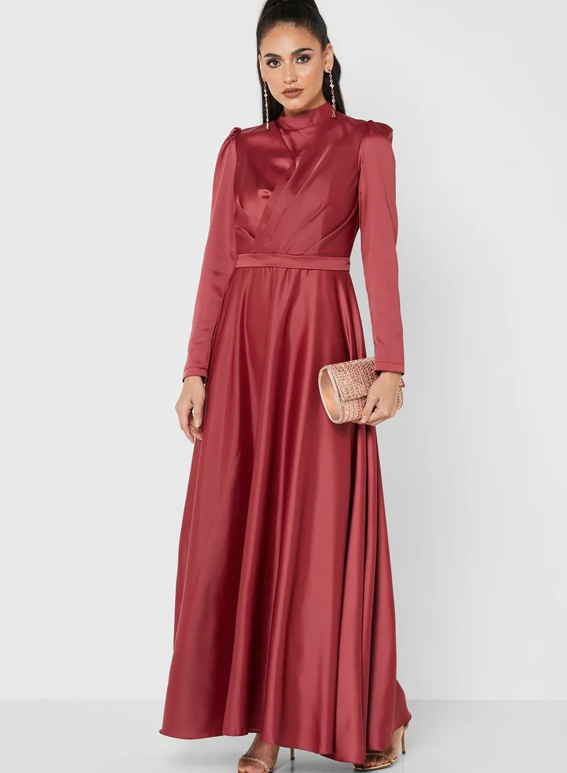 Khizana Puff Sleeve Fit & Flare Dress