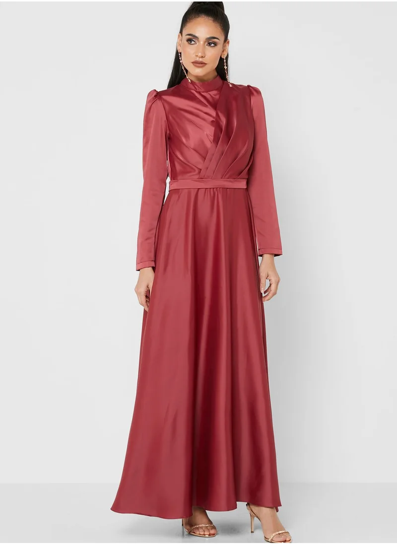 Khizana Puff Sleeve Fit & Flare Dress