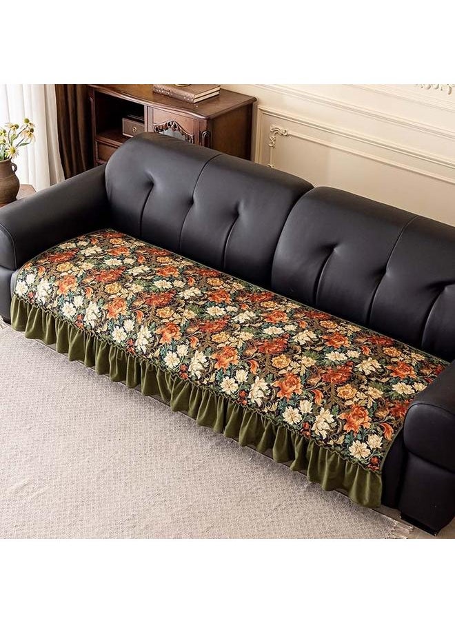 Bluejw - New Style Sofa Cushion Winter Non-slip Light Luxury Thickened Universal Dirty Resistant Ruffled High-end Pujiang Sofa Cover - Image 1