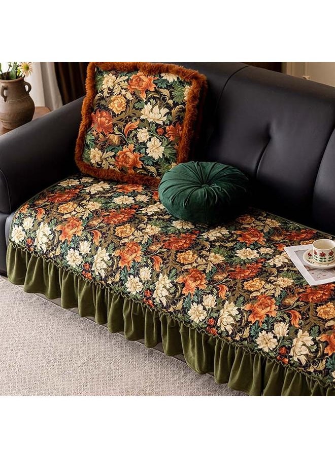 Bluejw - New Style Sofa Cushion Winter Non-slip Light Luxury Thickened Universal Dirty Resistant Ruffled High-end Pujiang Sofa Cover - Image 1