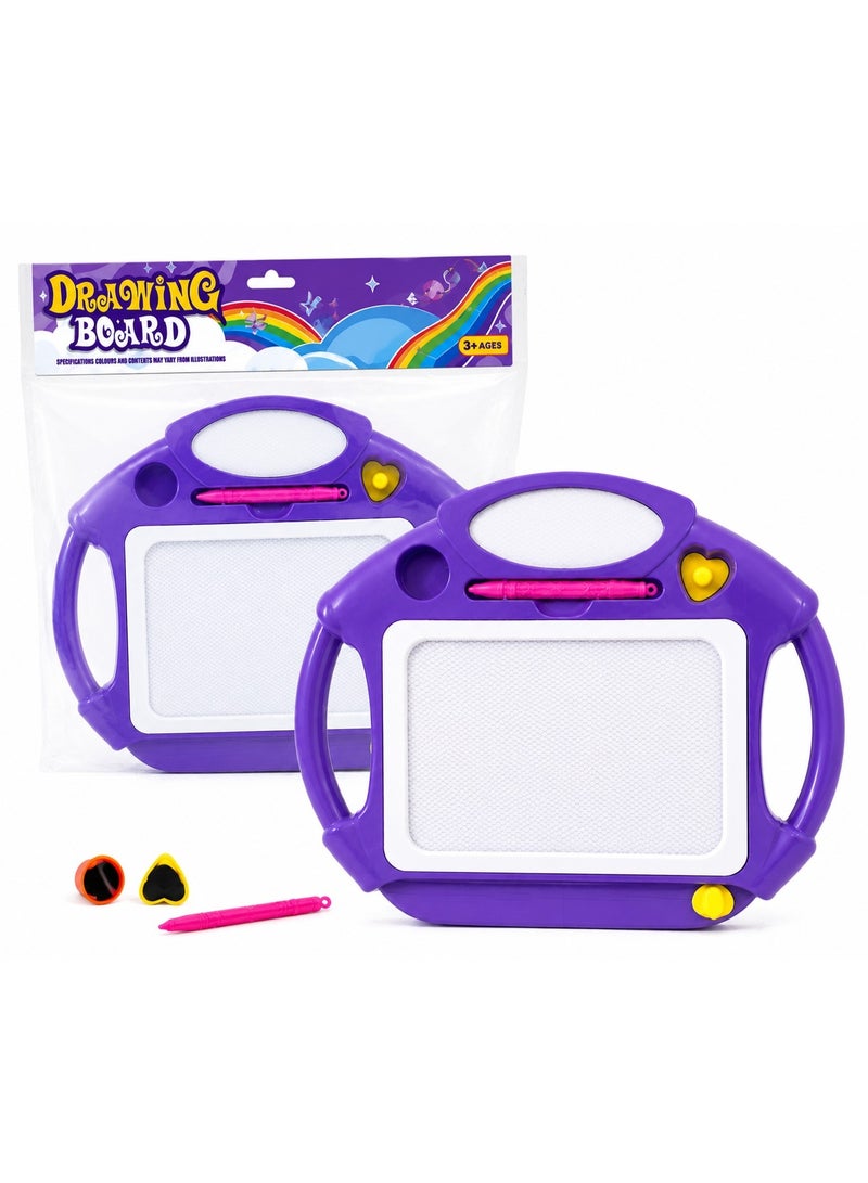 First Choice Magnetic Drawing Board for Kids – Reusable Magnetic Write-and-Erase Board with Pen and Stamps; Educational Toy for Developing Drawing and Writing Skills for Boys and Girls; Size 30 x 25 cm (Assorted Colors) - Image 3