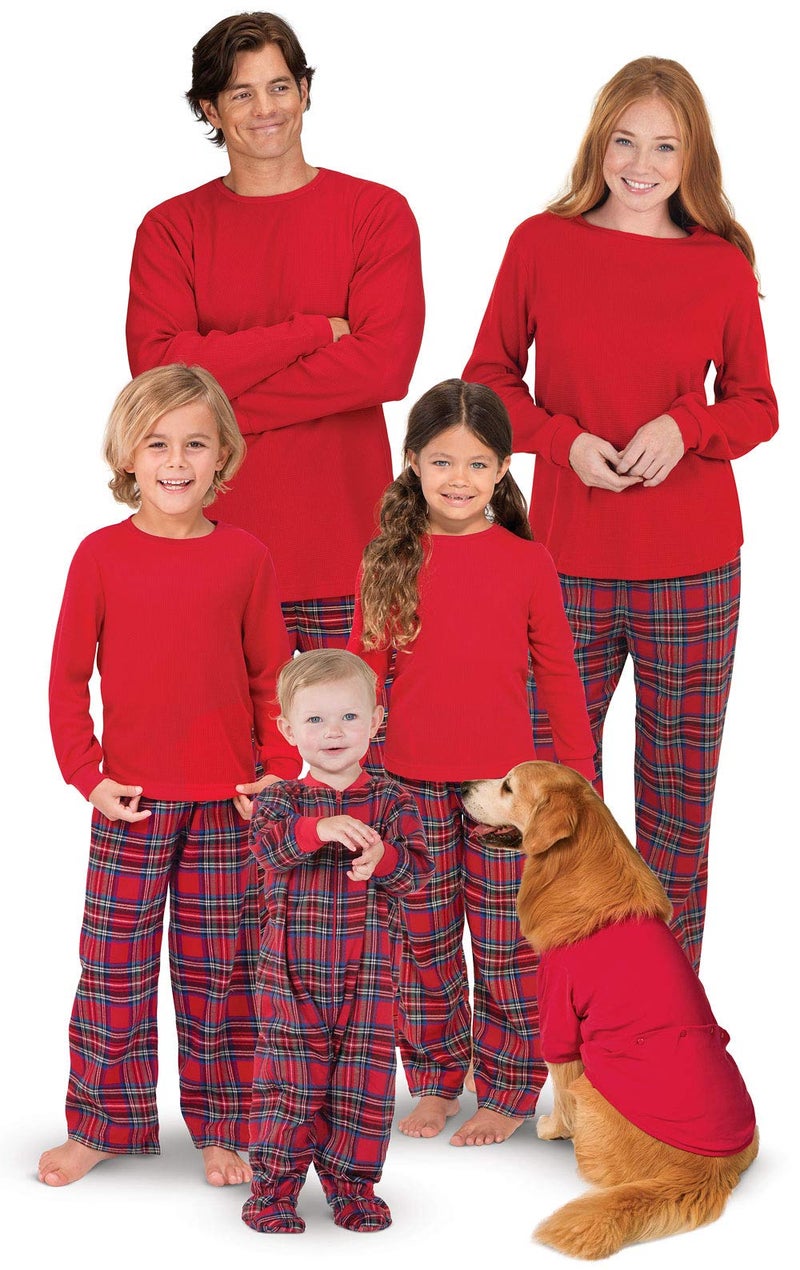 PajamaGram Christmas Pajamas For Family Mens XL Red