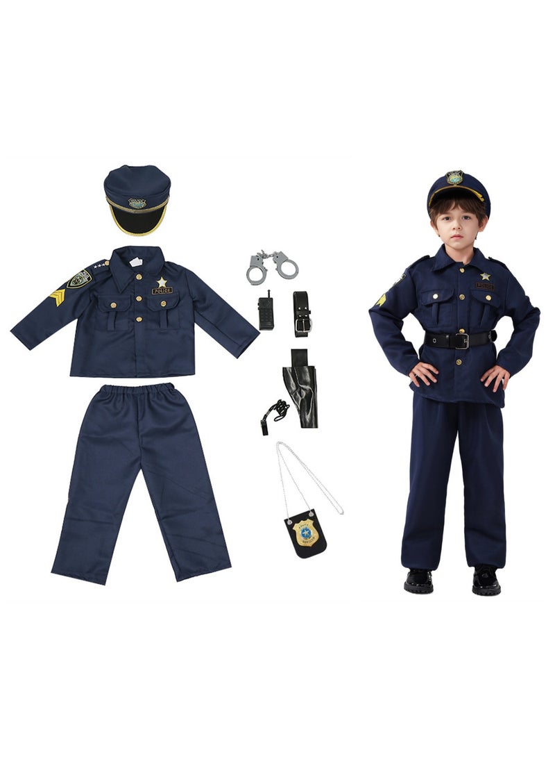 Police Costume for Kids, Halloween Costume for Kids,Police Officer Costume for Kids with Police Uniform, Dress up, Role Play Kit for Boys Girls - Image 1