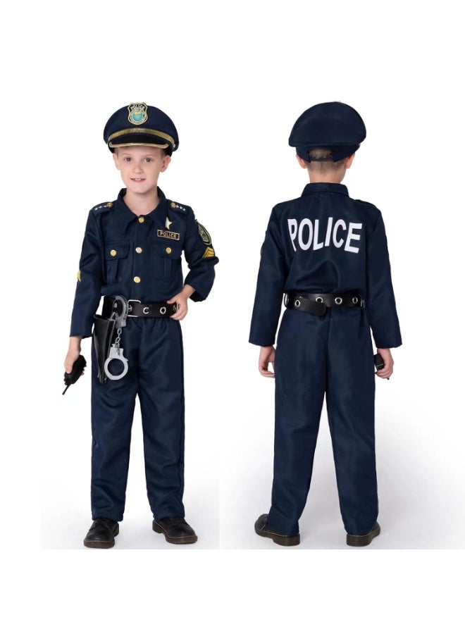Police Costume for Kids, Halloween Costume for Kids,Police Officer Costume for Kids with Police Uniform, Dress up, Role Play Kit for Boys Girls - Image 2