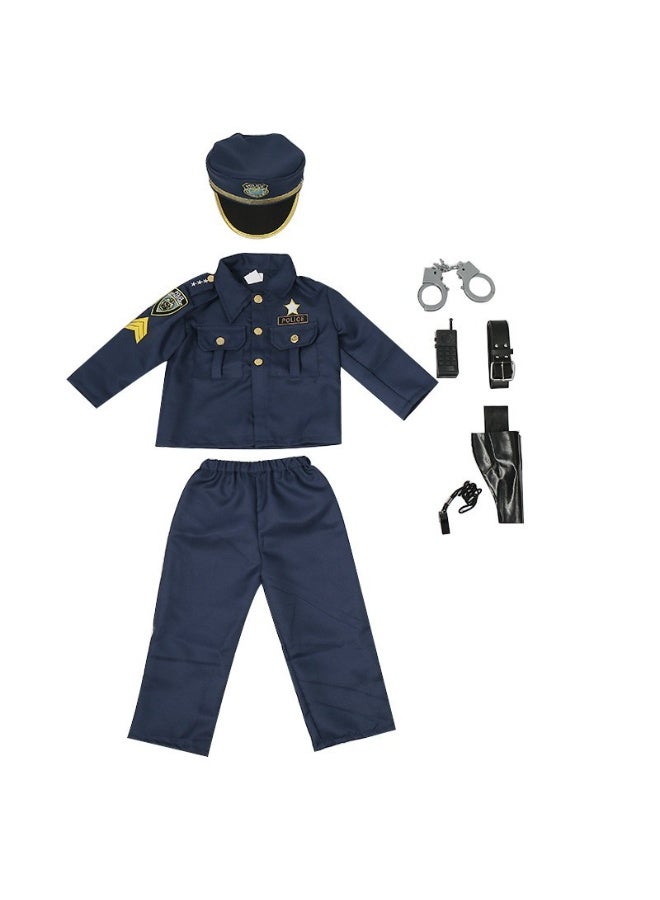 Police Costume for Kids, Halloween Costume for Kids,Police Officer Costume for Kids with Police Uniform, Dress up, Role Play Kit for Boys Girls - Image 3
