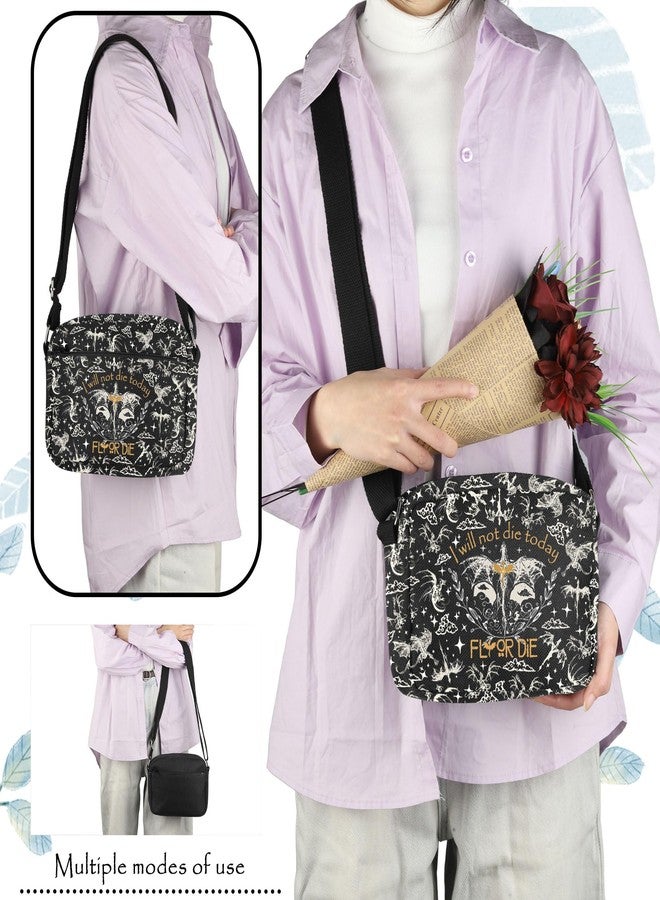 TOBGBE F Wing Book Series Merch I Will Not Die Today Crossbody Bag Dragon Rider Gifts YA Fantasy Novel Inspired Shoulder Bag (I Will Not Die Today Black H CB) - Image 3