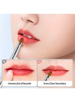 Unaone Unaone [2 Pack] Lip Brush for Lipstick, Retractable Lip Brushes, Dual-ended Makeup Brush for Lipstick Lip Gloss, Include Lid Silver and Green  - Image 3