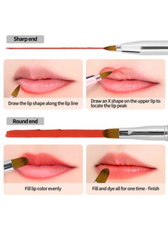 Unaone Unaone [2 Pack] Lip Brush for Lipstick, Retractable Lip Brushes, Dual-ended Makeup Brush for Lipstick Lip Gloss, Include Lid Silver and Green  - Image 4