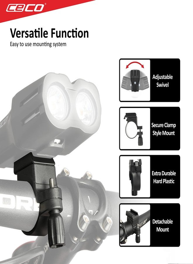 CECO USA F2000 and F1700 Series Headlight Hard Handlebar Mount, Heavy Duty Hard Mount Clamps to 22 to 32mm Diameter Bicycle Handlebars, for F Series Bicycle Light Only, OEM, Original, Quality - Image 3