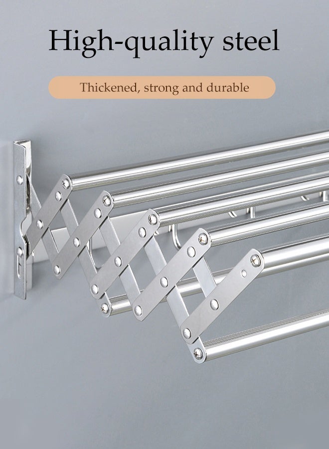 DUNISO Wall Mounted Clothes Drying Rack, Easy to Install with 5 Smooth Round Stainless Steel Rods, Compact Sturdy Space-Saving Design for Laundry/Utility Room, Bathroom, Garage, Black - Image 5