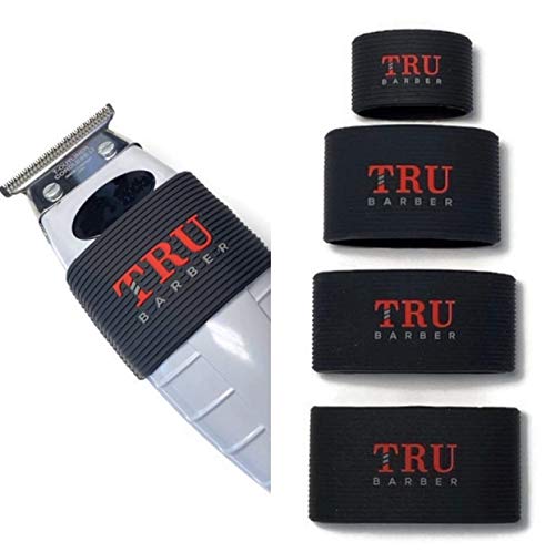 TRU BARBER clipper bands 4 PCS, clipper sleeve for barbers, clipper sleeve for barber tools, non slip, heat resistant (Black) - Image 1