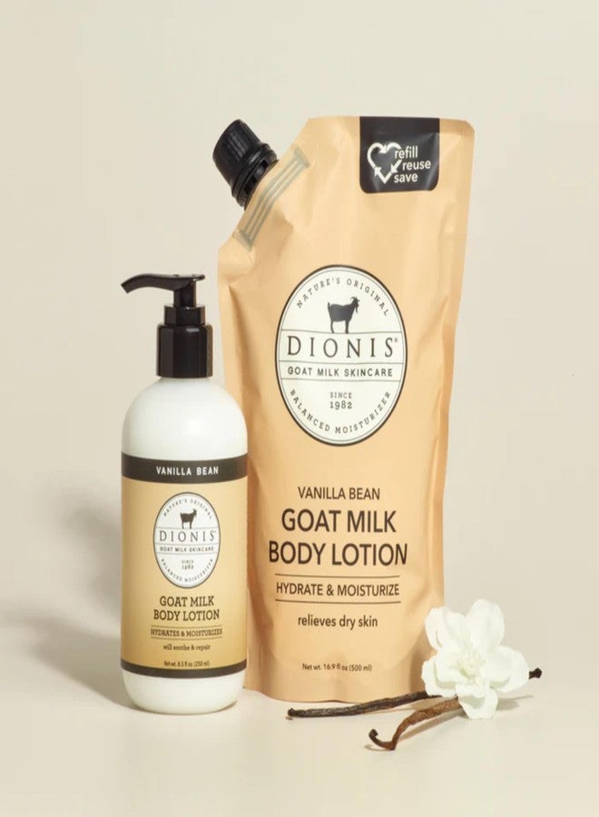 Dionis Goat Milk Vanilla Bean Body Lotion & Refill Pouch 2-Piece Gift Set - Image 5