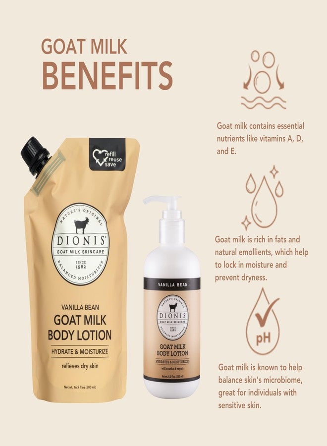 Dionis Goat Milk Vanilla Bean Body Lotion & Refill Pouch 2-Piece Gift Set - Image 2