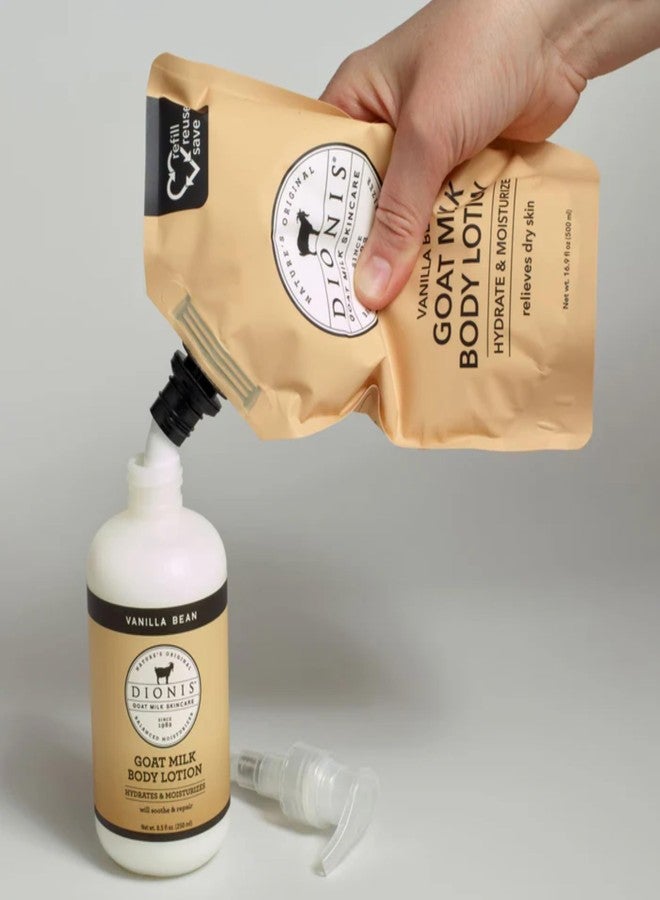 Dionis Goat Milk Vanilla Bean Body Lotion & Refill Pouch 2-Piece Gift Set - Image 3