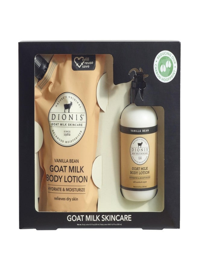 Dionis Goat Milk Vanilla Bean Body Lotion & Refill Pouch 2-Piece Gift Set - Image 1