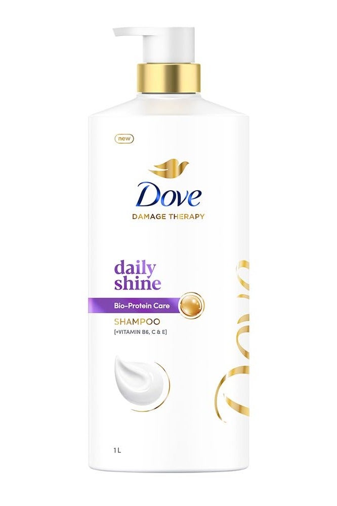 Dove Daily Shine Shampoo For Damaged or Frizzy Hair Makes Hair Soft Shiny And Smooth  1L - Image 1