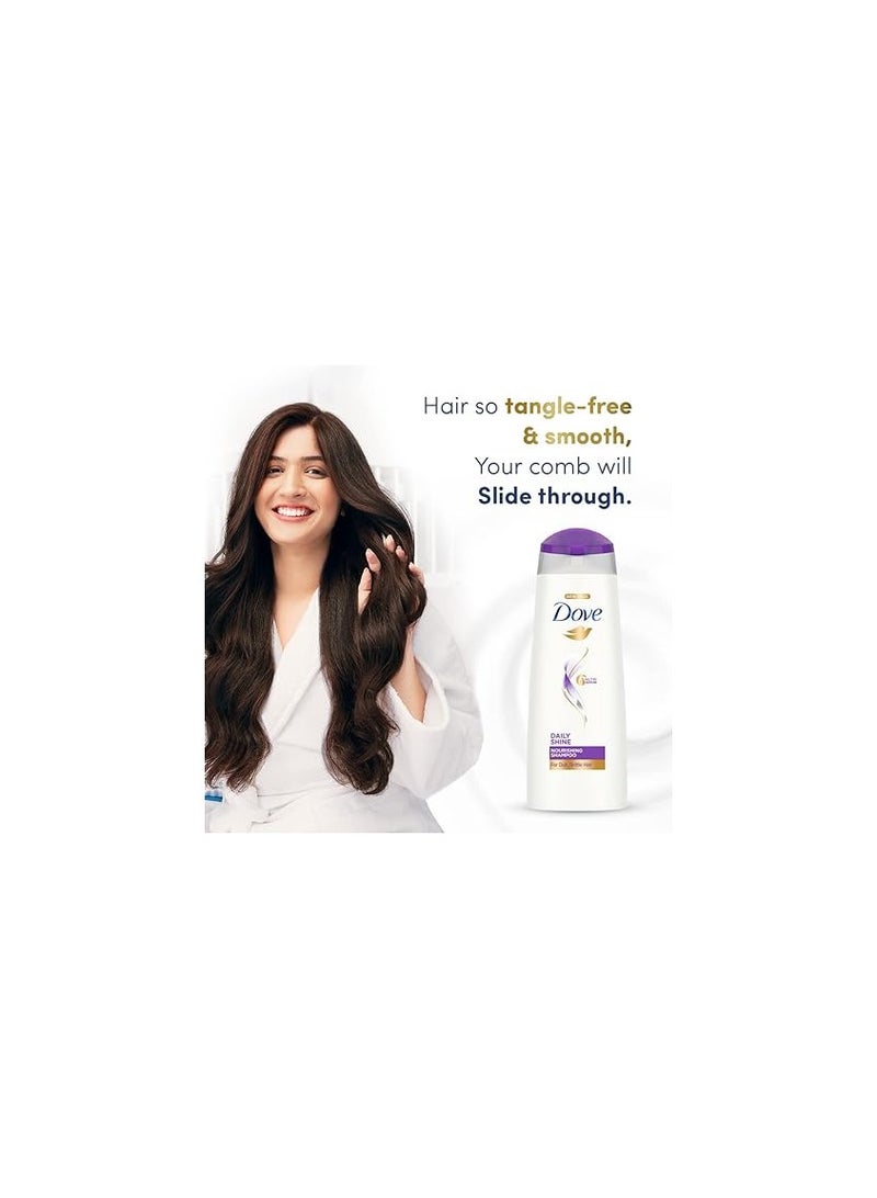 Dove Daily Shine Shampoo For Damaged or Frizzy Hair Makes Hair Soft Shiny And Smooth  1L - Image 3