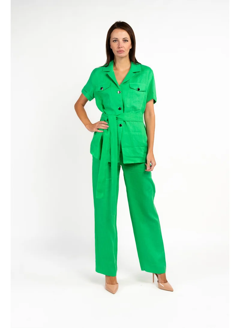 Fashonara  Linen Green Co-Ord Set for Women | Best Price UAE