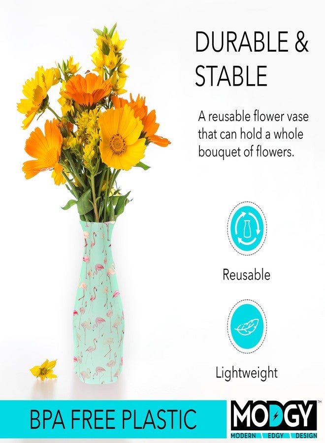 MODGY Expandable Flower Vase Plastic Decorative Modern Vases for Flowers Centerpieces Dining Table Decor Living Room Bathroom Wedding Office, PinkyDo - Image 3