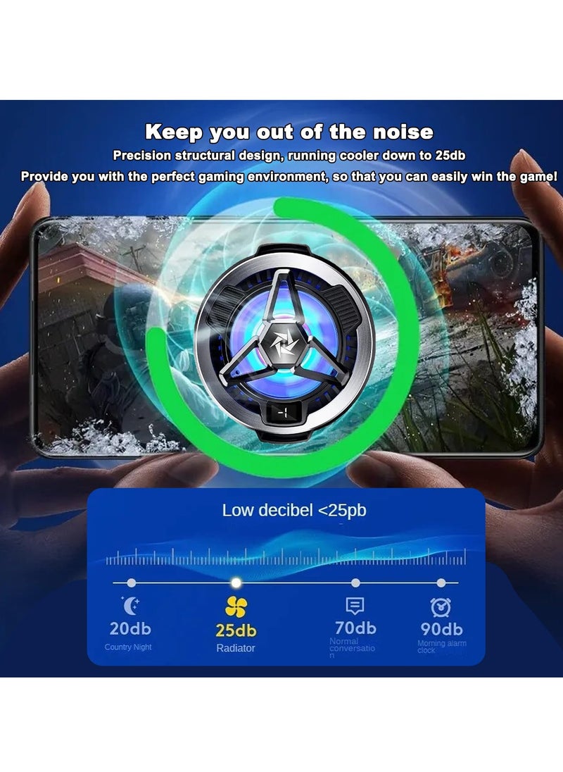Generic Mobile Phone Cooling Pad, Magnetic Mobile Phone Cooler with Semiconductor Cooling Chip, Universal USB Desktop Fan, Suitable for Android/Tablet/iPad [Gaming Digital Screen + Clip + E-Sports Game Luminous Finger Sleeve + Switchable Light]  - Image 3