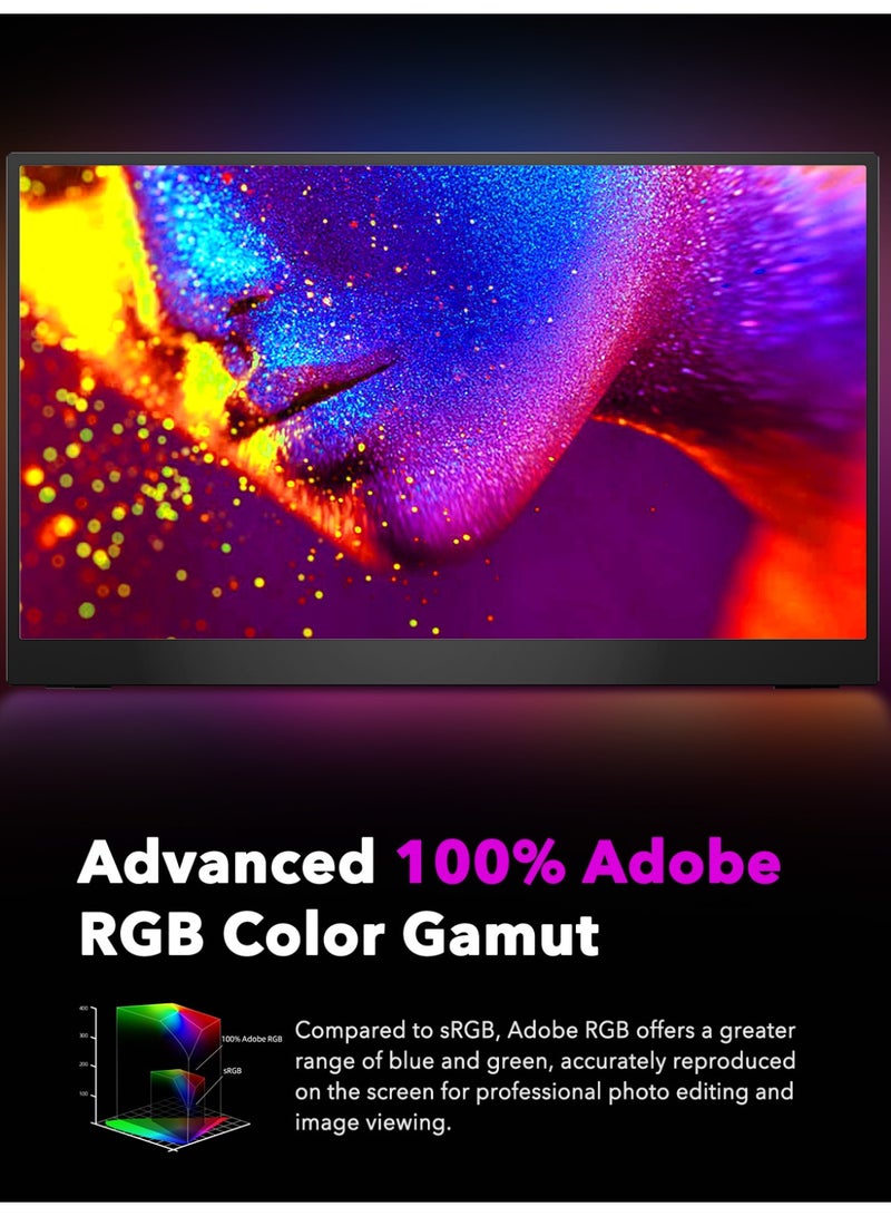 UPERFECT 4K UHD 17.3" Portable Monitor 3840 x 2160 Display 500cd/m² USB C Mini HDMI for Laptop PC Smartphone XBO Switch PS4/5, Metal Body, Portable Screen VESA Mountable - Image 5