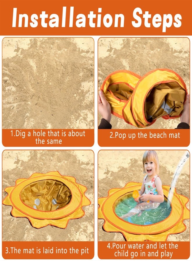 RunNico Pop Up Beach Pool, Portable Toddler Beach Pit with Water Bag and Storage Bag, Cute Shape Beach Pool Puddle for Outdoor Summer Beach Camping Traveling Vacation - Image 4