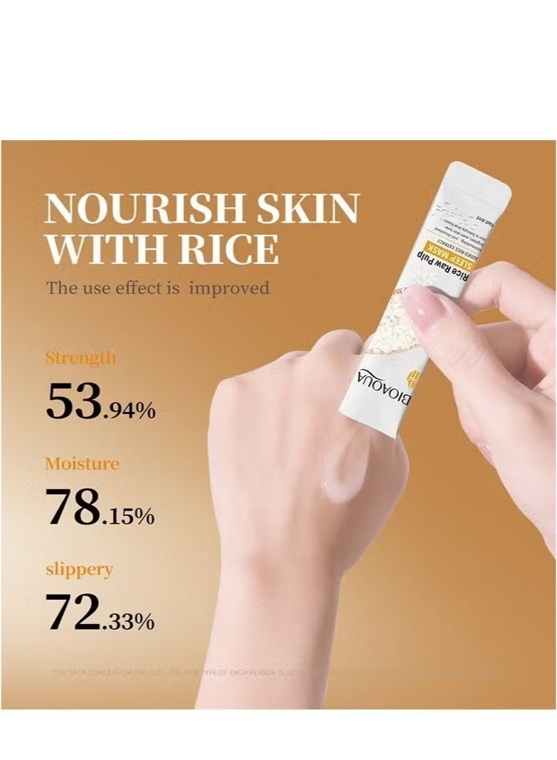 BIOAOUA Rice Sleep Facial Mask，Rice Original Slurry Sleep Facial Mask, Transparent, Portable, Moisturizing, Smearing, Wash free Freezing Mask，Sleep Facial Mask，Rice Slurry for Hydration and Transparency - Image 2