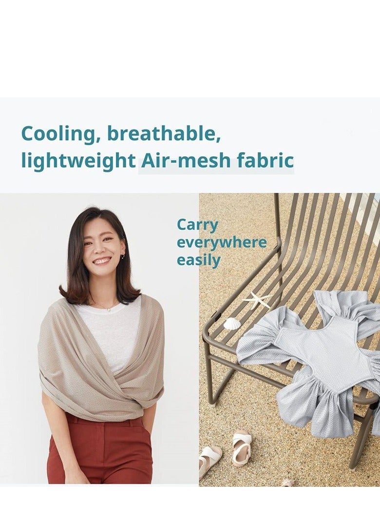 Baby Wrap Carrier - Cotton All-In-1 Stretchy Sling, Off White, 0 To 36 Months - Image 3