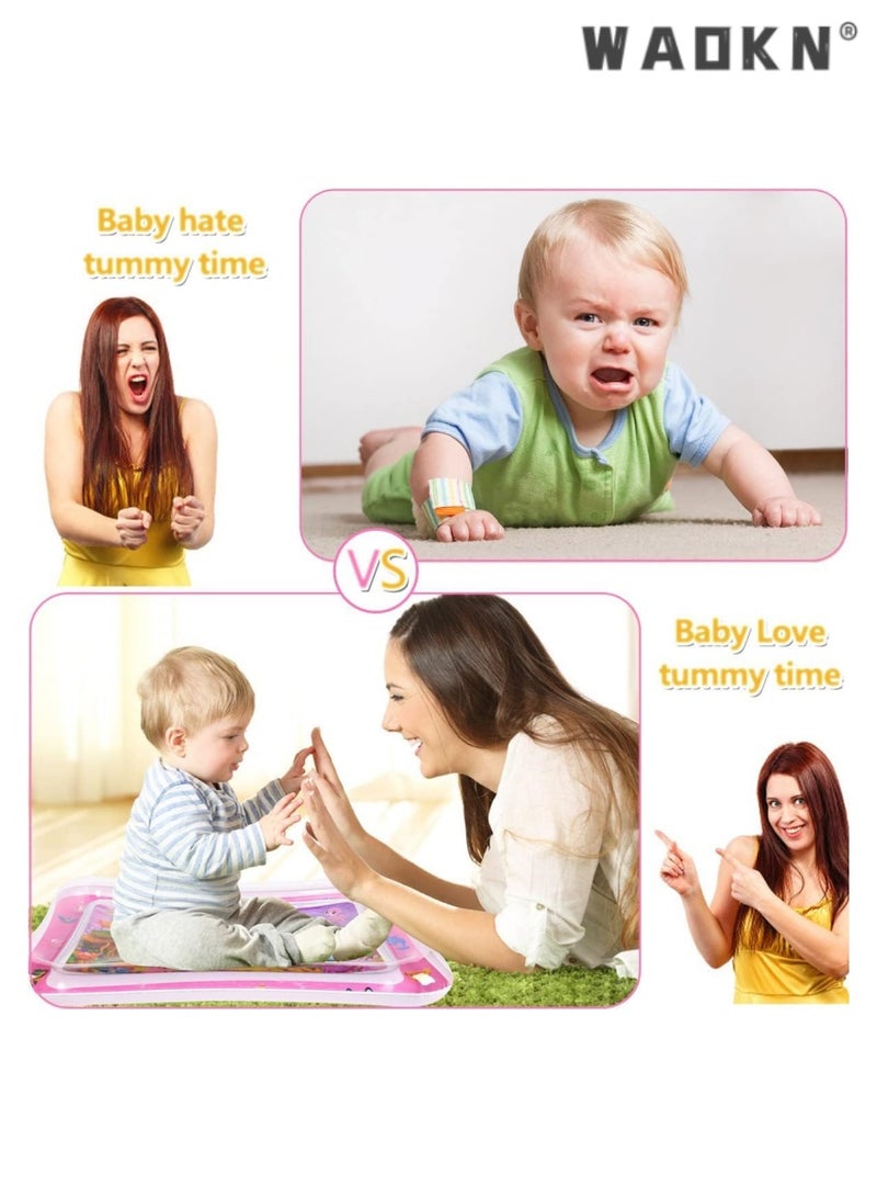 دبليو أيه أو كي أن طفل ماء حصير , ماء حصير قابل للنفخ طفل ماء حصير 3-12 شهور طفل ماء حصير يروّج تطوير لعبة محبوب طفلة هبة ( لون قرنفل ) - Image 3