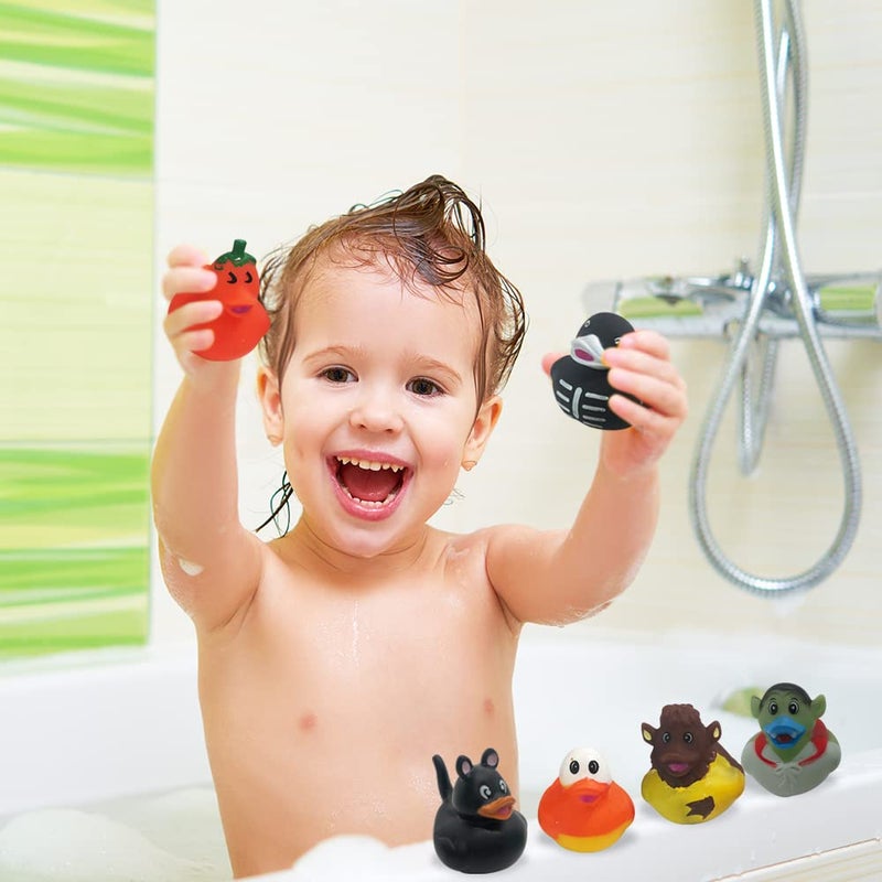 ArtCreativity 12PCS Assorted Halloween Rubber Ducks for Jeeps, Variety of Mini Rubber Halloween Characters, Trick or Treat Supplies, Goodie Bag Fillers, Party Favors, Halloween Themed Bathtub Toys - Image 4