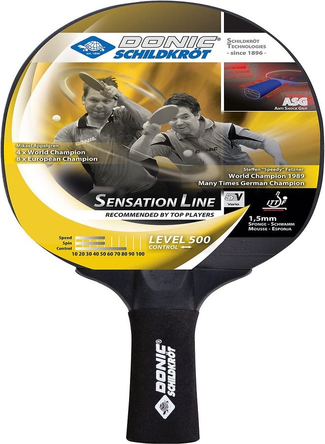 Schildkröt DONIC Sensation Line 500 All-Rounder Table Tennis Racket/Bat, Colour - Black, Weight - 86 grams - Image 1