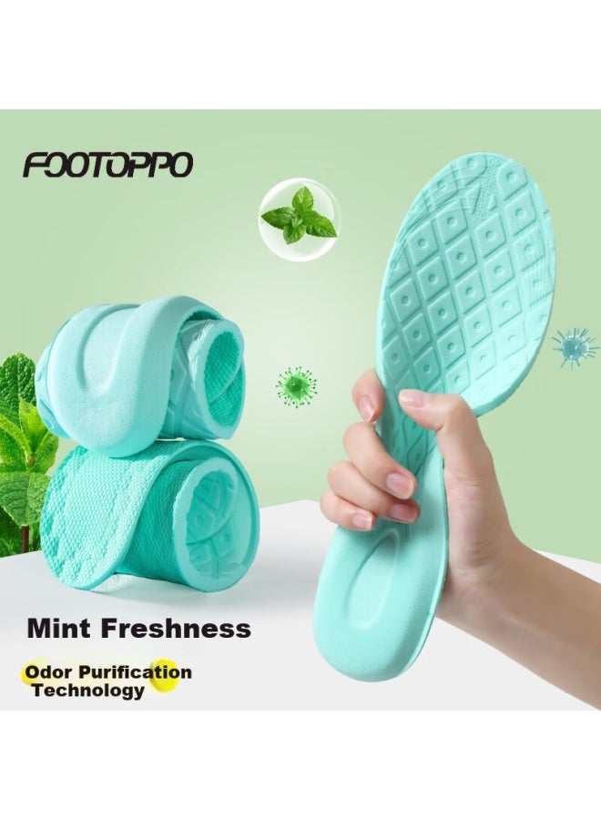 Footoppo Mint Deodorant Insoles For Men Summer Sports Sweat-absorbing Breathable Military Training Soft Elastic Shock-absorbing Thin Insoles For Long Standing Summer Use - Image 1