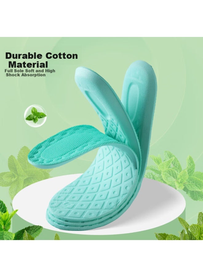 Footoppo Mint Deodorant Insoles For Men Summer Sports Sweat-absorbing Breathable Military Training Soft Elastic Shock-absorbing Thin Insoles For Long Standing Summer Use - Image 3