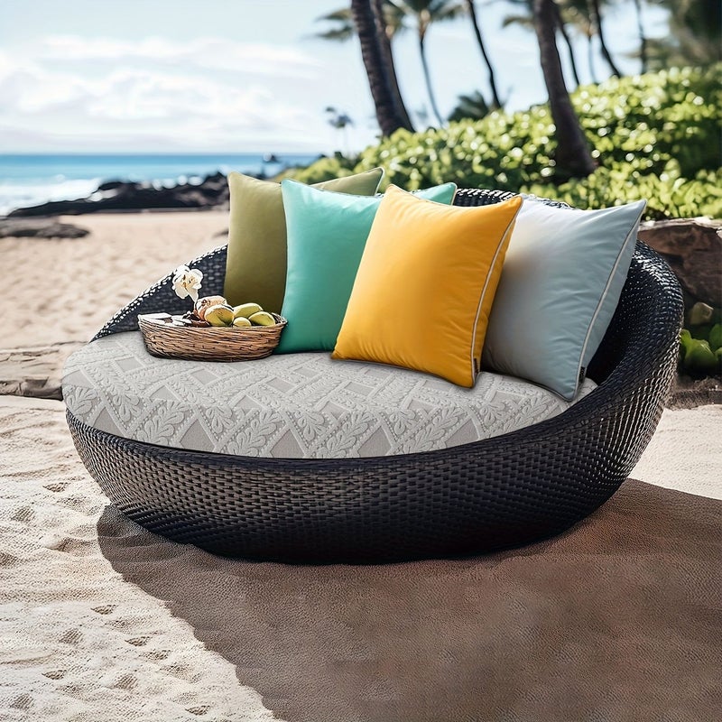 Moonlight White 4 Seater Diamond Striped Stretchy Sofa Slipcover with 360 Degree Wrap Around Cushion Cover for Living Room Suitable for Outdoor Use Machine Washable All Seasons - Image 1