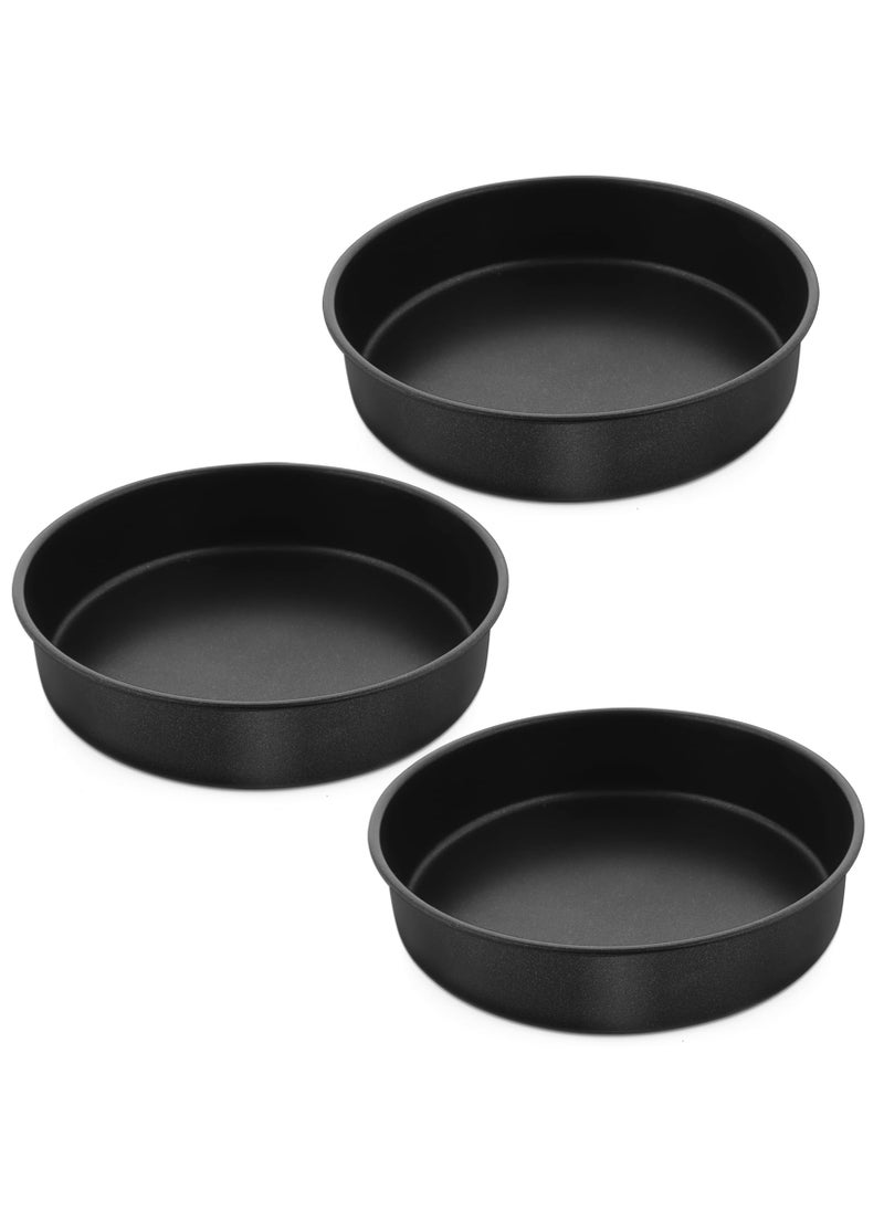 P&P CHEF PP CHEF Cake Pan Set of 3 NonStick Round Baking Cake Pans Tins for Tier Smash Cakes NonToxic  Solid Stainless Steel Core  LeakProof 8 Inch 