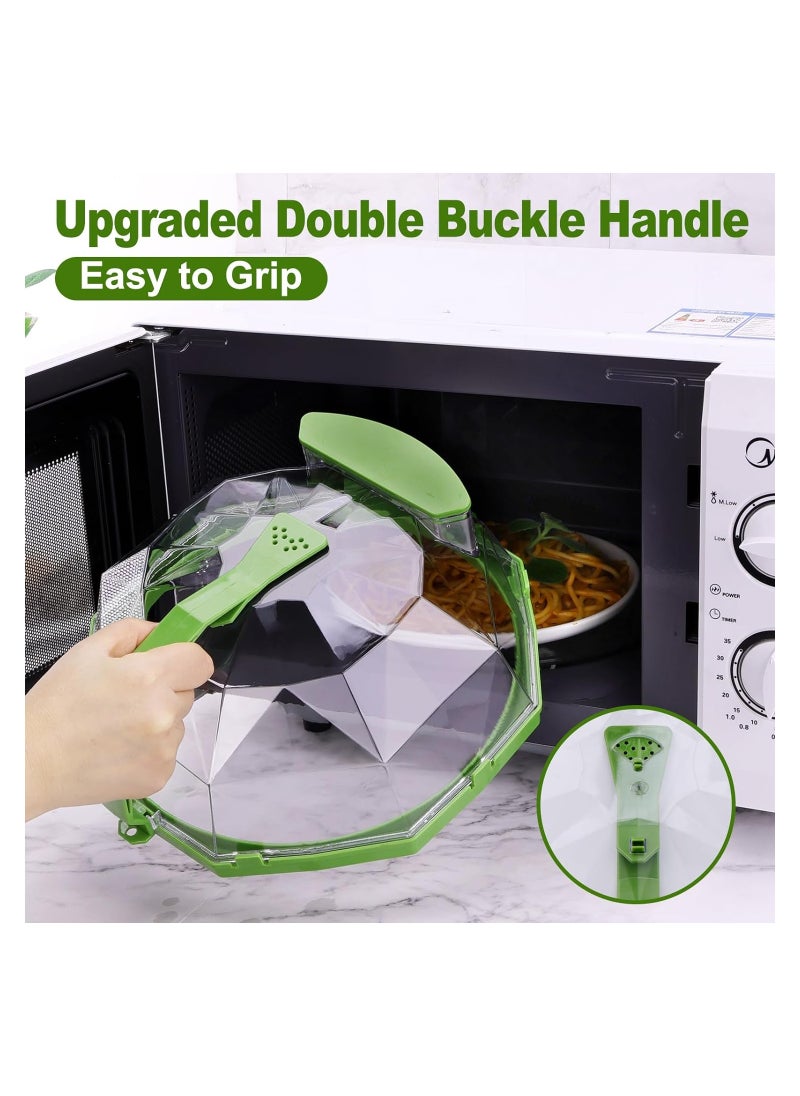 SYOSI Microwave Splatter Cover for Food Clear 10 Inch Microwave Splatter Cover with Water Storage Box Handle and Steam Vents Easy Grip BPA-Free Plate Cover Guard Lid Home Kitchen Essential Gadgets  - Image 4