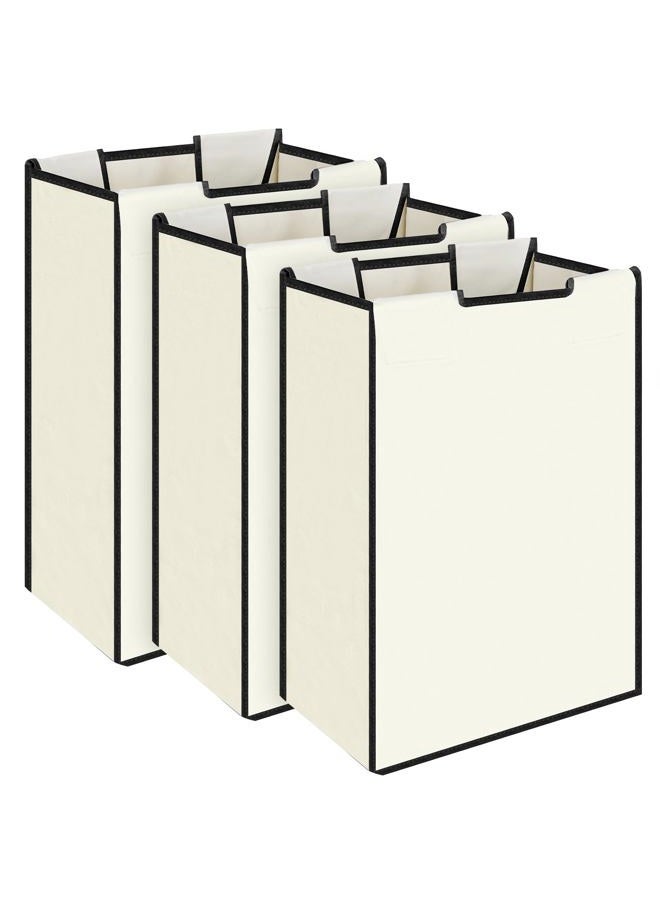 Exclaith 3 Pack Large Laundry Sorter Replacement Bags, Hamper Cart Removable Replacement, Laundry Storage Organizer-Replacement Bags, Beige, Square Shap - Image 1