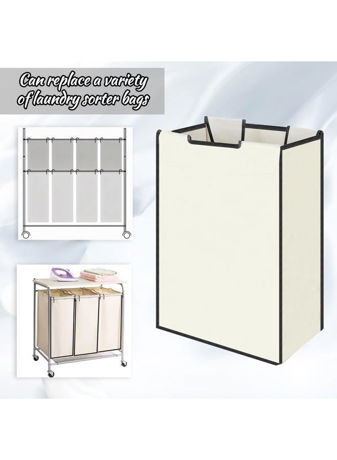 Exclaith 3 Pack Large Laundry Sorter Replacement Bags, Hamper Cart Removable Replacement, Laundry Storage Organizer-Replacement Bags, Beige, Square Shap - Image 4