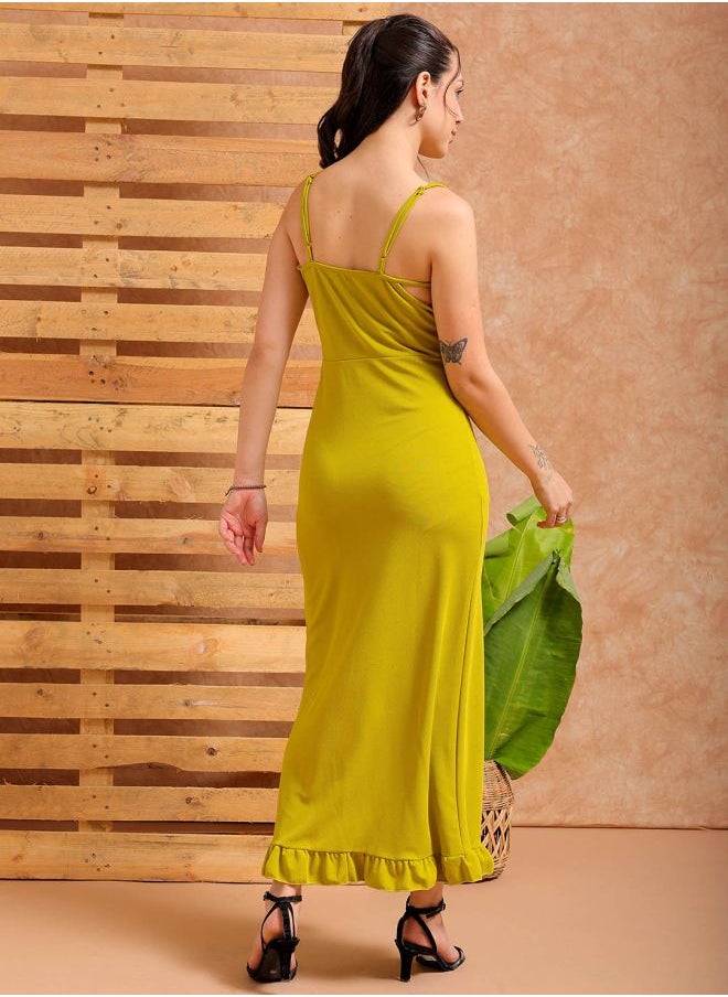 Freehand - Women Fitted Party Wear Textured Ruffle Dress - Image 1