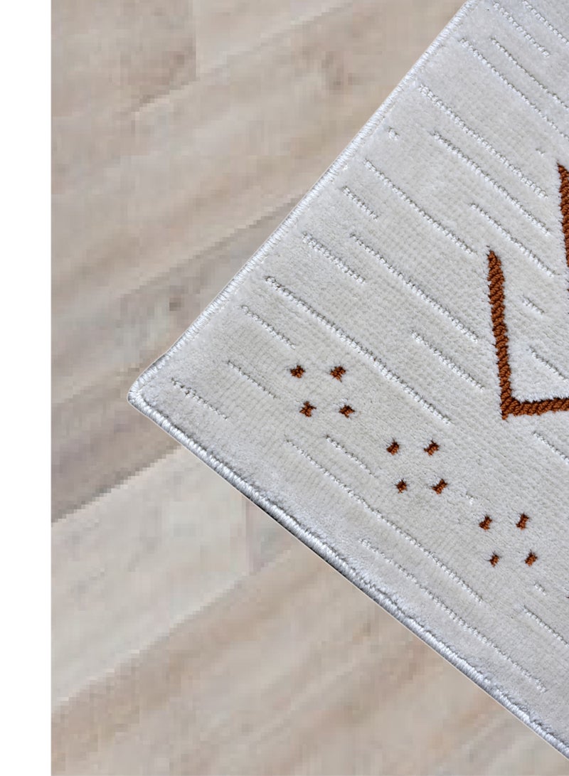 Odyssey-Ivory-Copper-150X230 cm anti skid Machine Made Thick Indian Rug - Image 3