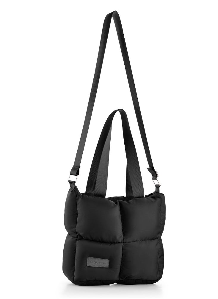 B.S COLLECTION - Large capacity waterproof soft quilted shoulder bag and crossbag for women - Black - Image 1