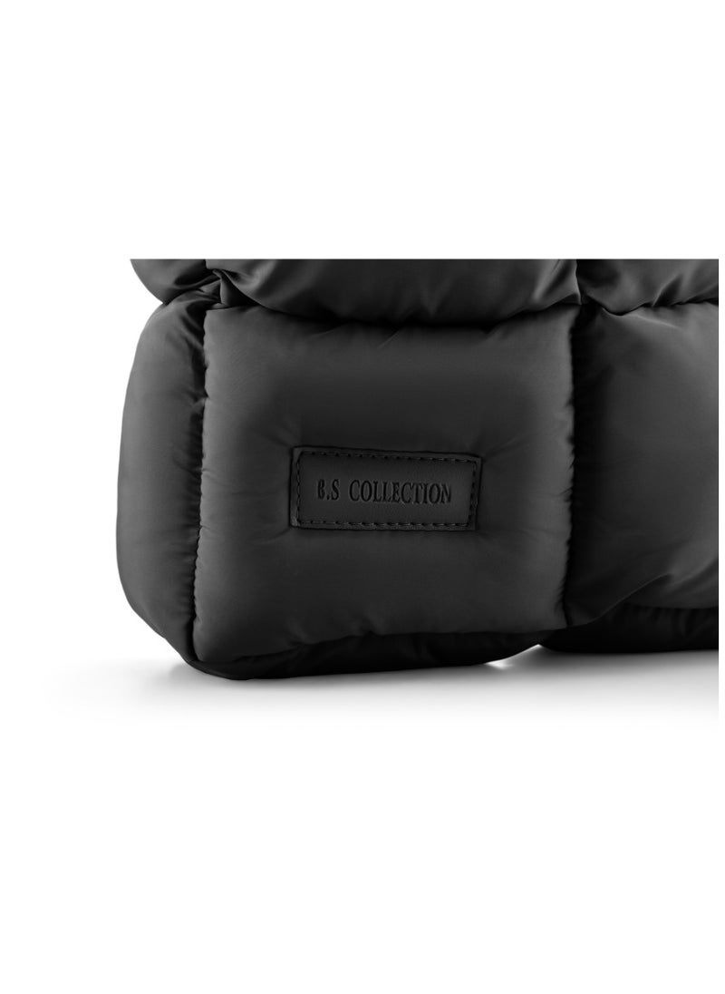 B.S COLLECTION - Large capacity waterproof soft quilted shoulder bag and crossbag for women - Black - Image 1