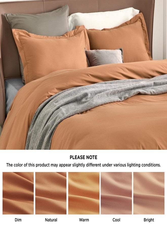 Bedsure Duvet Cover Queen Size - Soft Double Brushed Bedding Set for Kids & Adults, Zipper Closure, 3 Pieces, Includes 1 Duvet Cover (90"x90") & 2 Pillow Shams, NO Comforter, Burnt Orange - Image 5
