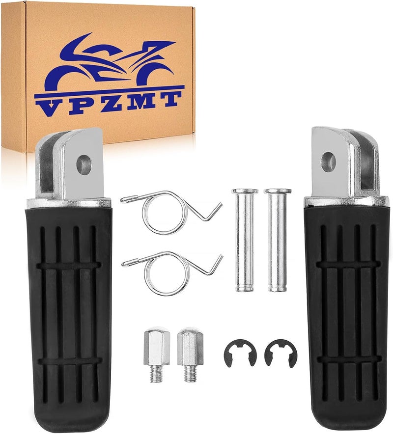 VPZMT Motorcycle Front Foot Pegs Footrests for Yamaha YZF1000 R1 FZ1 FZ6R FZ6 FJR1300 FZ400 XJR1200 XJR1300 XJR400 XJ6 TDM (Front Pegs - Black) - Image 1