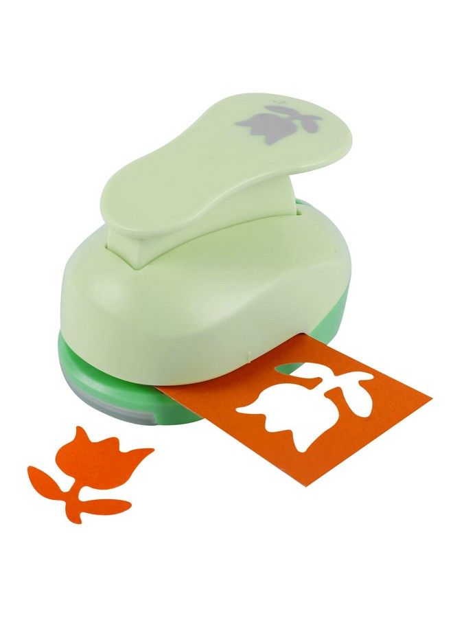 UCEC مثقاب دائرة 2 بوصة للحرف الثقافية لثقب الورق مثقاب كبير زخرفي للأطفال لعمل البطائق وتجميع الألبومات (شكل توليب) - Image 1