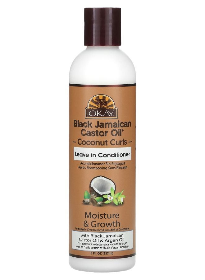 OKAY Black Jamaican Castor Oil Coconut Curls Leave in Conditioner 8 fl oz (237 ml)