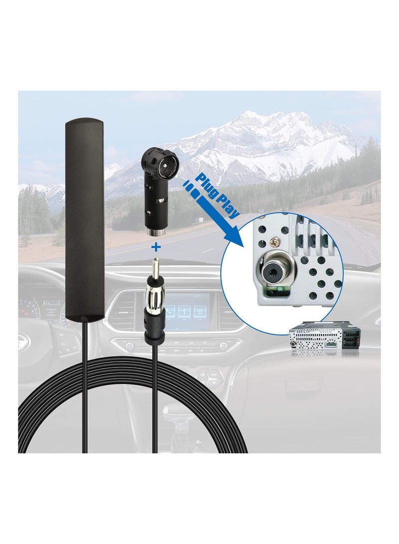 Excefore FM Aerial FM Car Radio Antenna Din Adapter Patch Antenna 3m Cable Windshields Paste Antenna  - Image 3