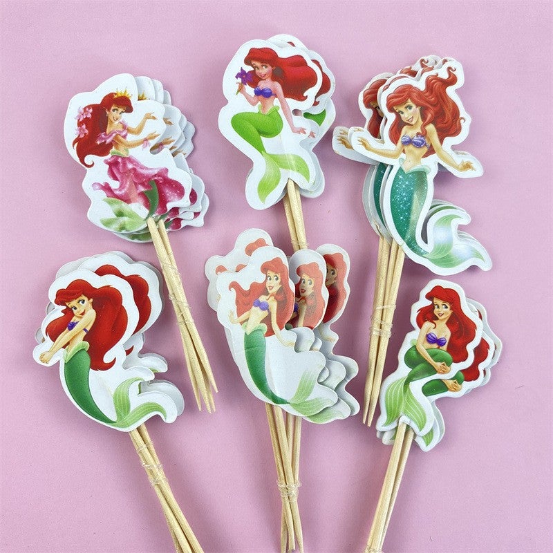 Shell Mermaid Cake Decoration Princess Birthday Cake Accessories Ocean Theme Creative Baking Supplies - Image 1