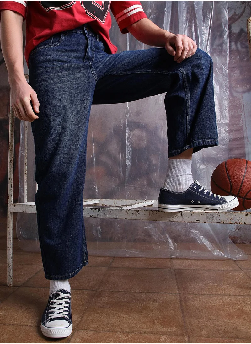 هوبرهولمي Men Cotton Washed Baggy Mid-rise Jeans